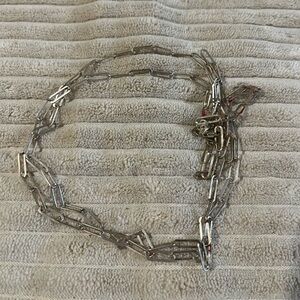 34 inch Sterling Silver Paperclip Necklace